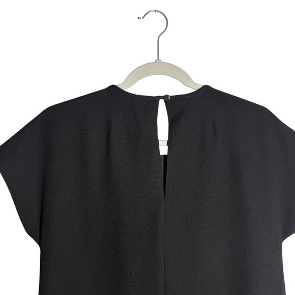 Kate Spade Black Pleated Shift Dress Size 4 Womens Short Sleeve Keyhole Back - Picture 6 of 6